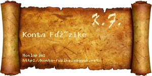Konta Füzike névjegykártya